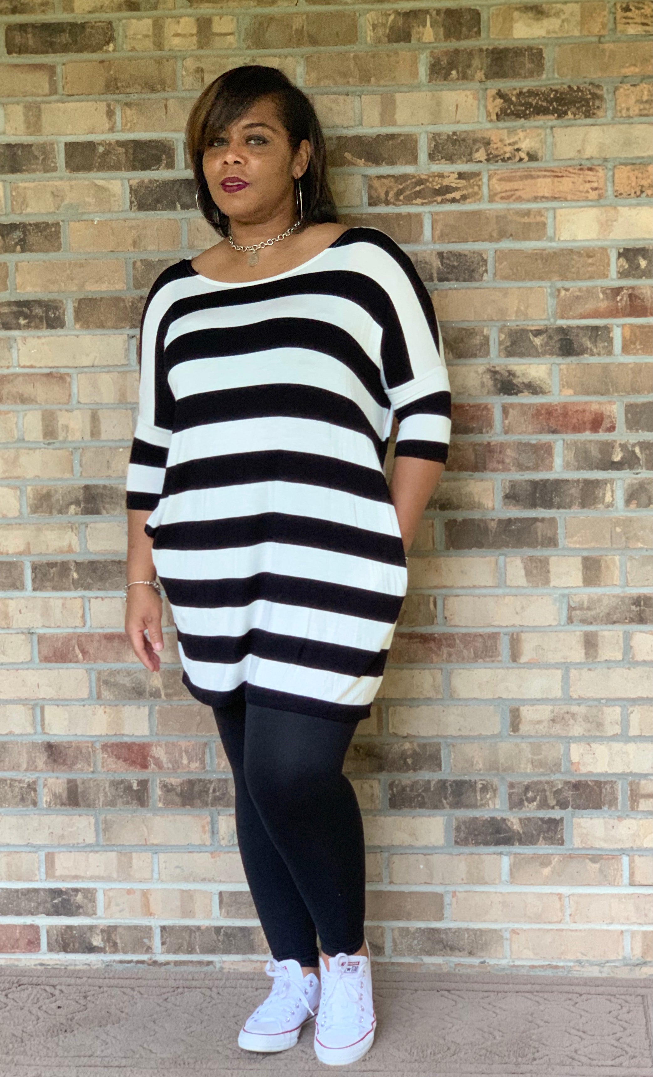 Hailey (Black and Ivory Stripe)