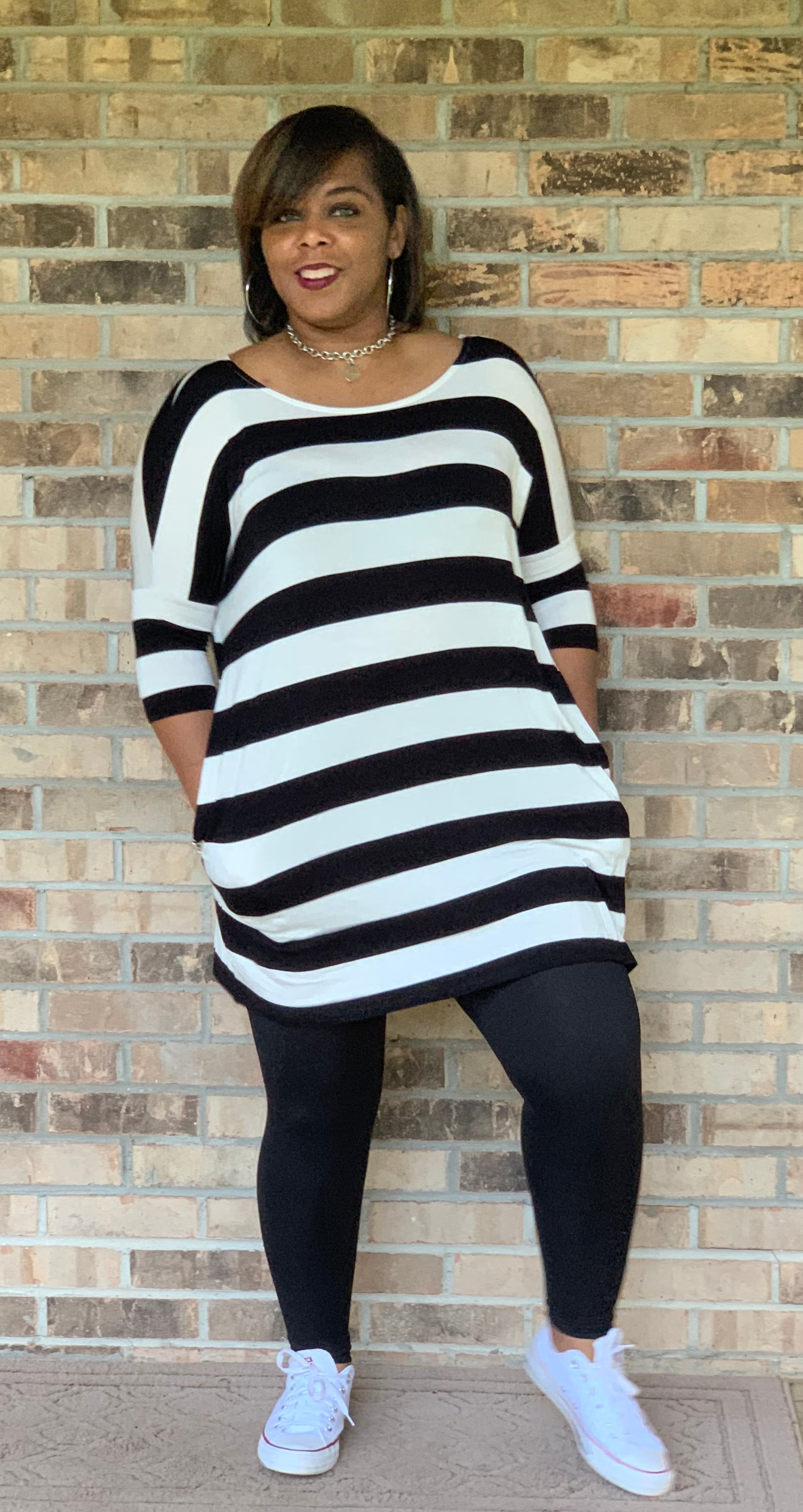 Hailey (Black and Ivory Stripe)